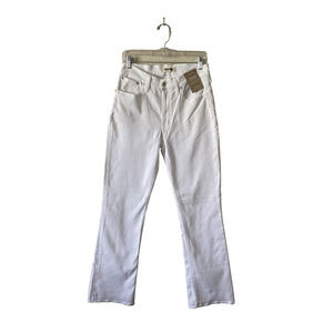 MADEWELL Women Jean Size 28T Kick Out Ankle Length Mid Rise Flare White